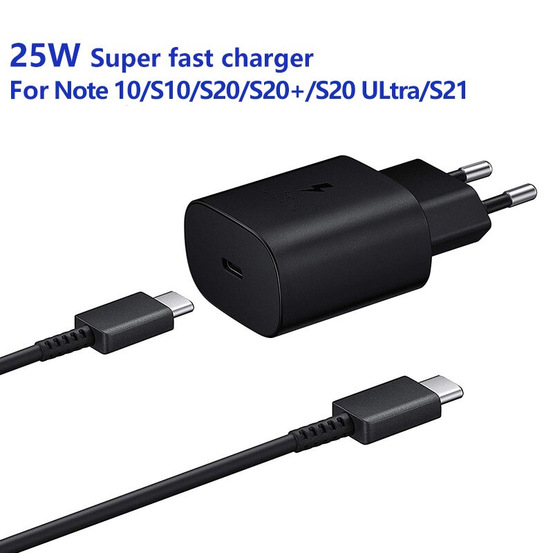 Szybka ładowarka 25W do Samsung Galaxy S21 S21 + S21 Ultra S20 S20 + S20 Ultra Note 20 Ultra USB-C szybka ładowarka ścienna