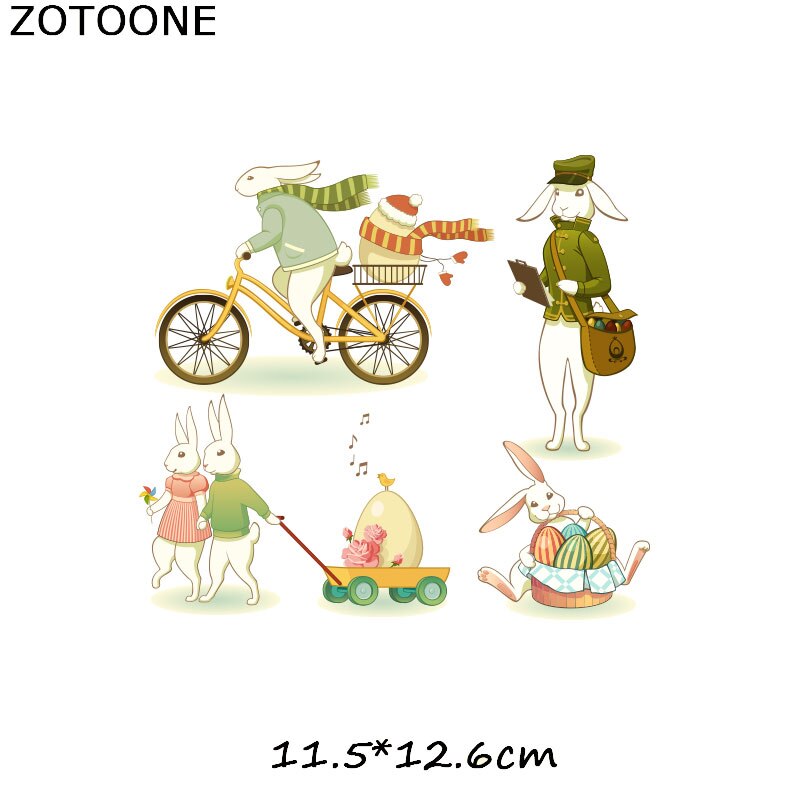 Zotoone Gelukkig Paashaas Eieren Iron On Transfer Patches Voor Kleding Een-Niveau Wasbare Diy Decoratie Print Door huishoudelijke C: Gun Metal