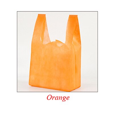 Kleurrijke Winkelen Niet-geweven Vest Tas Supermarkt Mall Winkelen Blank Draagtas Reclame Niet-geweven Zak: Orange