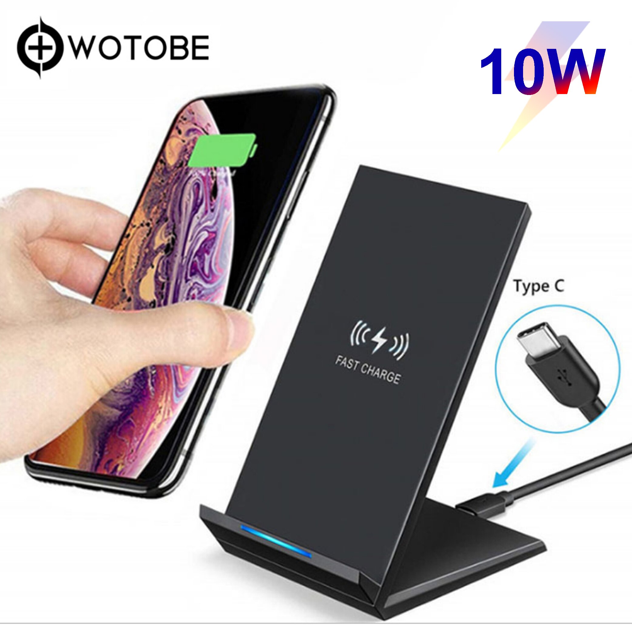 Mobile phone charger QI wireless charger 10W 7.5W 5W for iPhone 12/11pro/xr SE / s10/S9/S9+/S8/S8+/S7/Note 8/9/10 LG