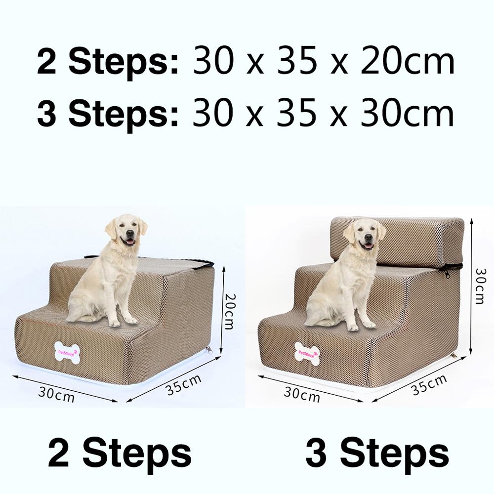 Kæledyr trapper 2/3 stige hund hus hvalp kat seng trin mesh foldbar aftagelig kæledyr seng kat hund rampe hvalpeforsyninger escalera perro: H / 3 trin