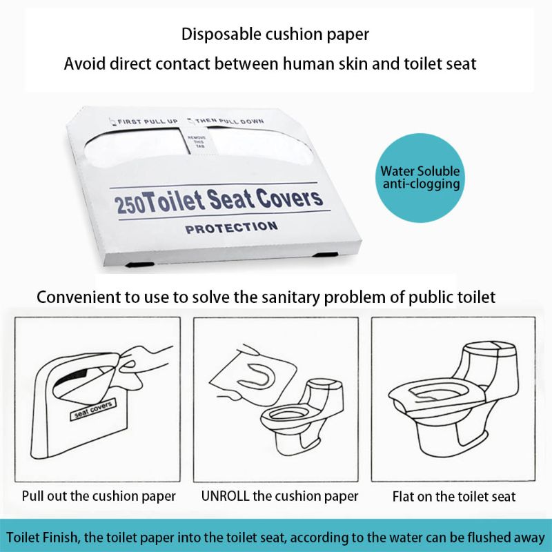 Wegwerp Wc-bril Reizen Zakenreizen Stickers Waterdicht Toiletten Kussen Dubbele Bescherming Lsolate De Virus 250 Pcs
