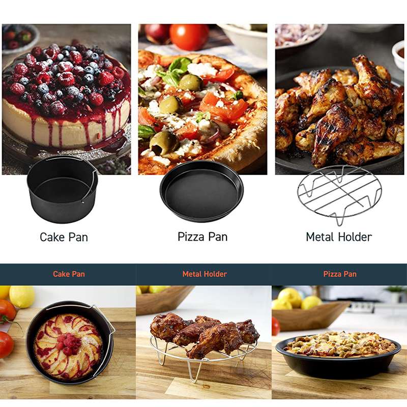 6 PCS Air Fryer Accessories Set for 7 inch and Larger Size Air Fryers Electric Deep Air Fryer