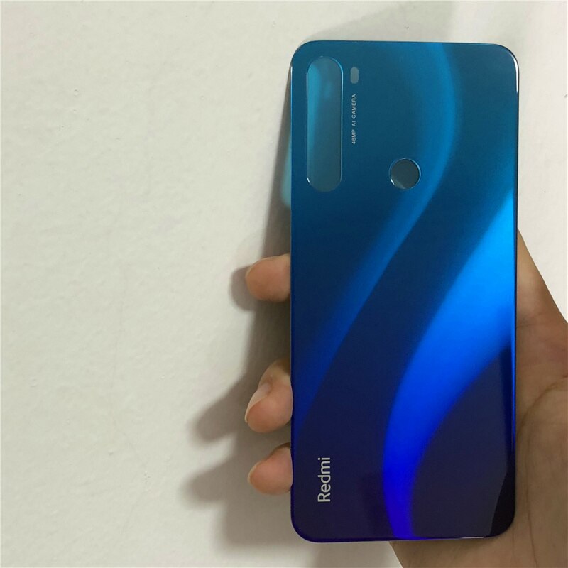 Funda de batería para Xiaomi Redmi Note 8 / Note 8 Pro, carcasa trasera para puerta trasera, Panel de vidrio, reemplazo de batería: Note 8 Blue