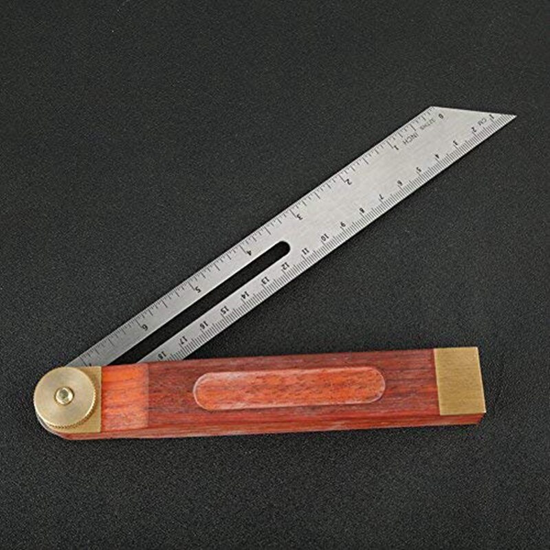 9-Inch Sliding T-Bevel with Hardwood Handle T-Bevel Square Multi Angle Adjustable Gauge Ruler Measurement Tool