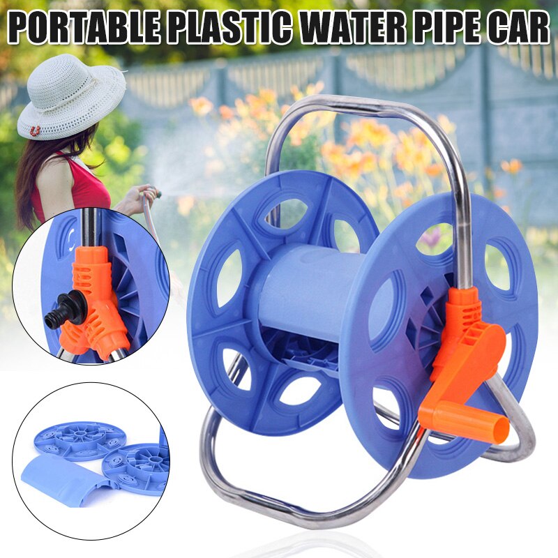Water Hose Reel Rust Resistant Stainless Steel Handle Portable Space Saving Tool Store Hose SEC88