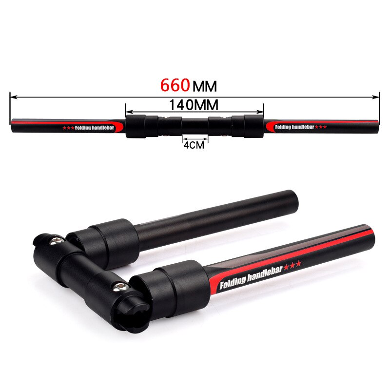 Manillar plegable para patinete eléctrico, accesorio para manillar delantero de bicicleta montañosa, recto, reacondicionado: red-660mm