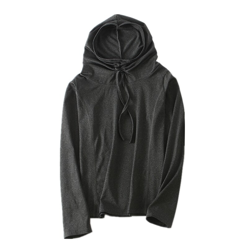 Dame langærmet sportstrøje slim fit ensfarvet løbesweatshirt hættetrøje løs fitness yoga t-shirts sportstøj til kvinder gym