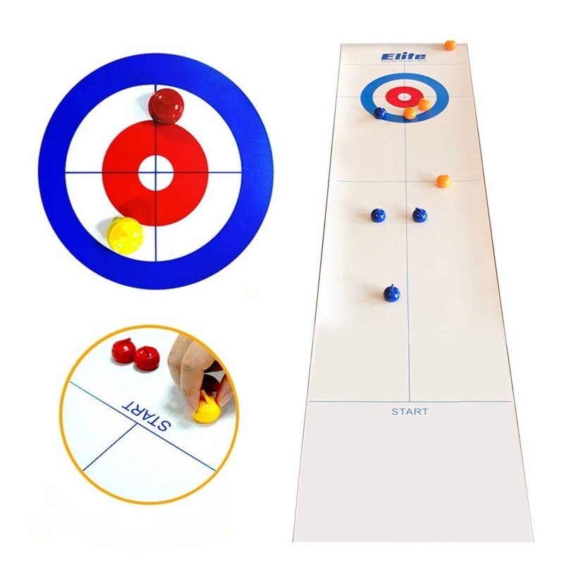 Opvouwbare Mini Curling Tafel Curling Bal Tafelblad Curling Game Voor Kid Adult Fam W8EE: -A