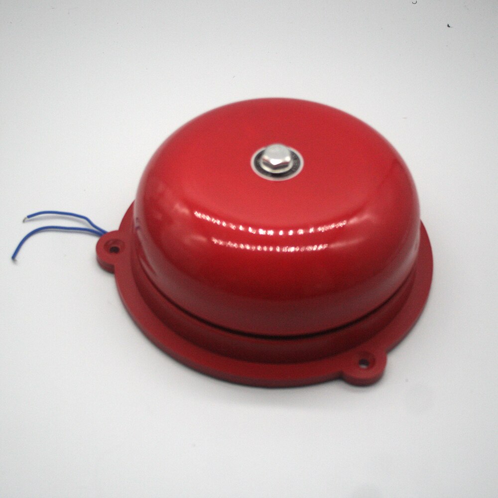 Rød brandbekæmpelse traditionel elektrisk klokke 4/6/8 tommer  ac 220v høj db alarmklokke dørklokke skole fabriksklokke: 150mm 6 tommer