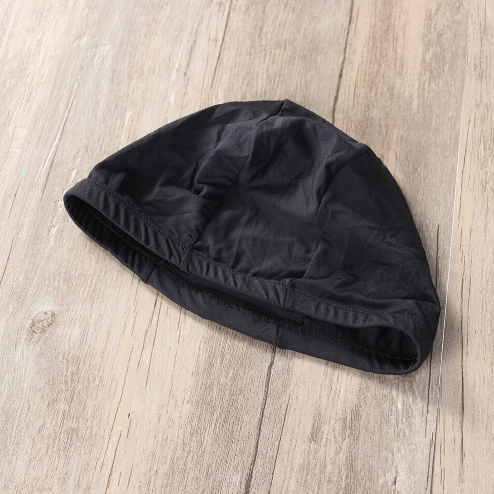 Soft Adult Swim Cap Polyester Cloth Fabric Bathing Cap Men and Women Swimming Hat Caps for Water Sports (Light Blue)