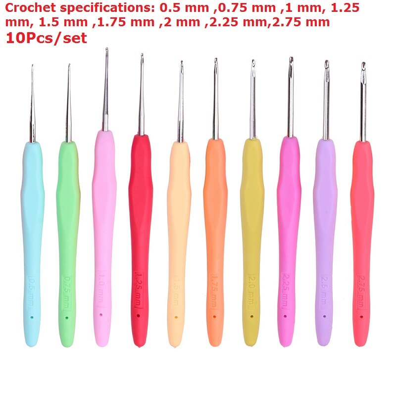 3/16pcs Knitting Needles Soft Handle Aluminium Crochet Hooks Set Knitting Needles Kit Sweater Weave Knitting Tools: 10Pcs