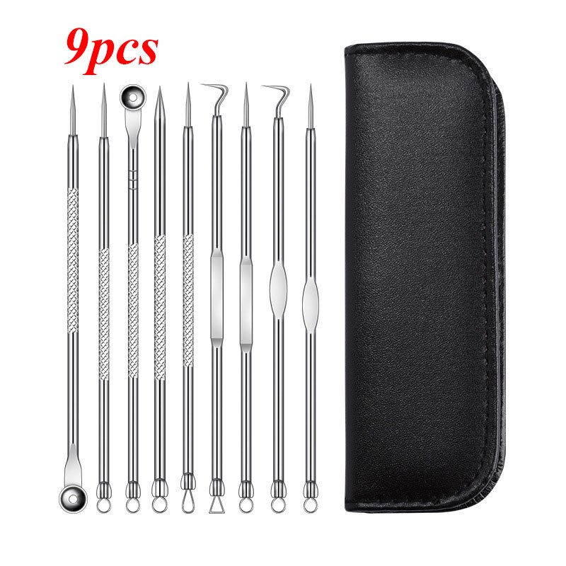 Stainless Steel Acne Removal Needles Pimple Blackhead Remover Tools Spoon Beauty Face Skin Care Tools Needle Facial Pore Cleaner