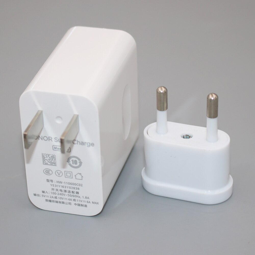 Original Honor 60 50 Pro Magic 4 3 V Super Fast Charger Max 66W 11V6A EU/US/UK Plug Type C Cable For Honor X30 X20 Mate 40 30 20: US add EU adapter