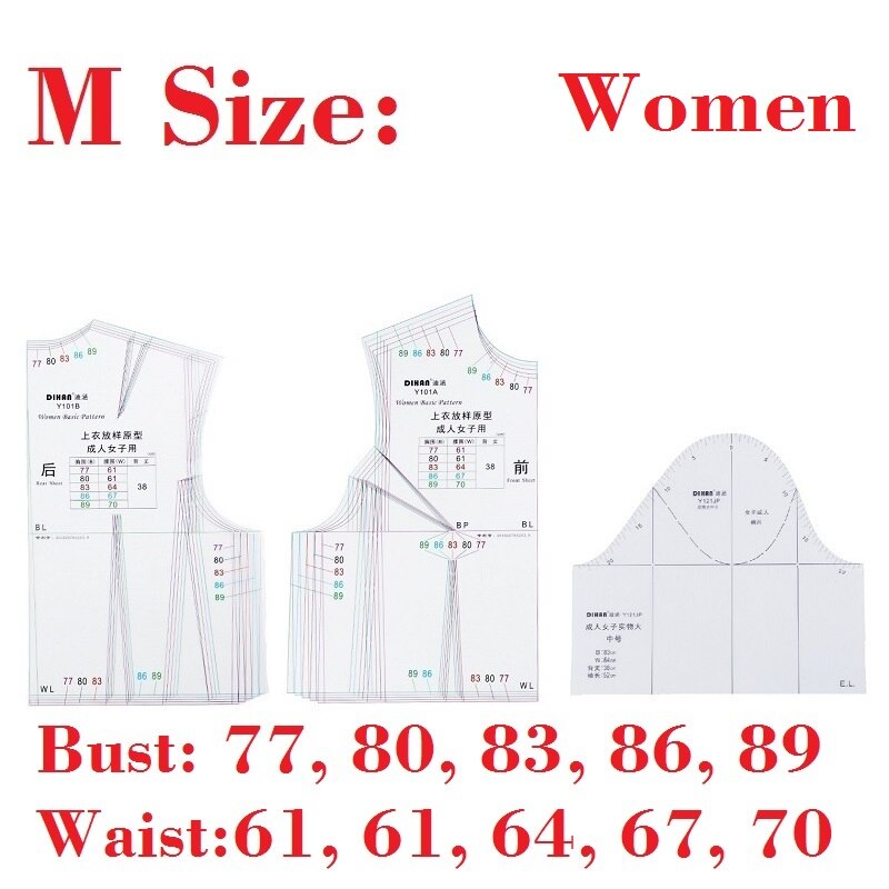 Modèle de Prototype de vêtements pour hommes, règle de à grande échelle pour femmes, outil de fabrication de motifs, 1:1: Medium Size Women