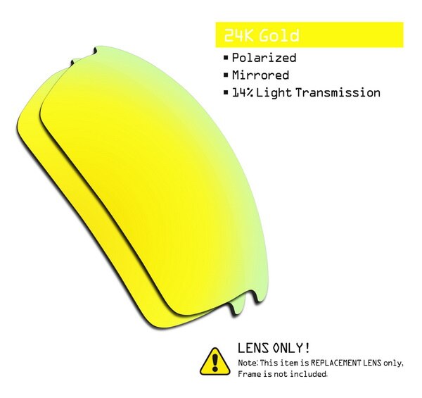 SmartVLT Polarized Replacement Lenses for Oakley Bottlecap Sunglasses - Multiple Options: 24K Gold