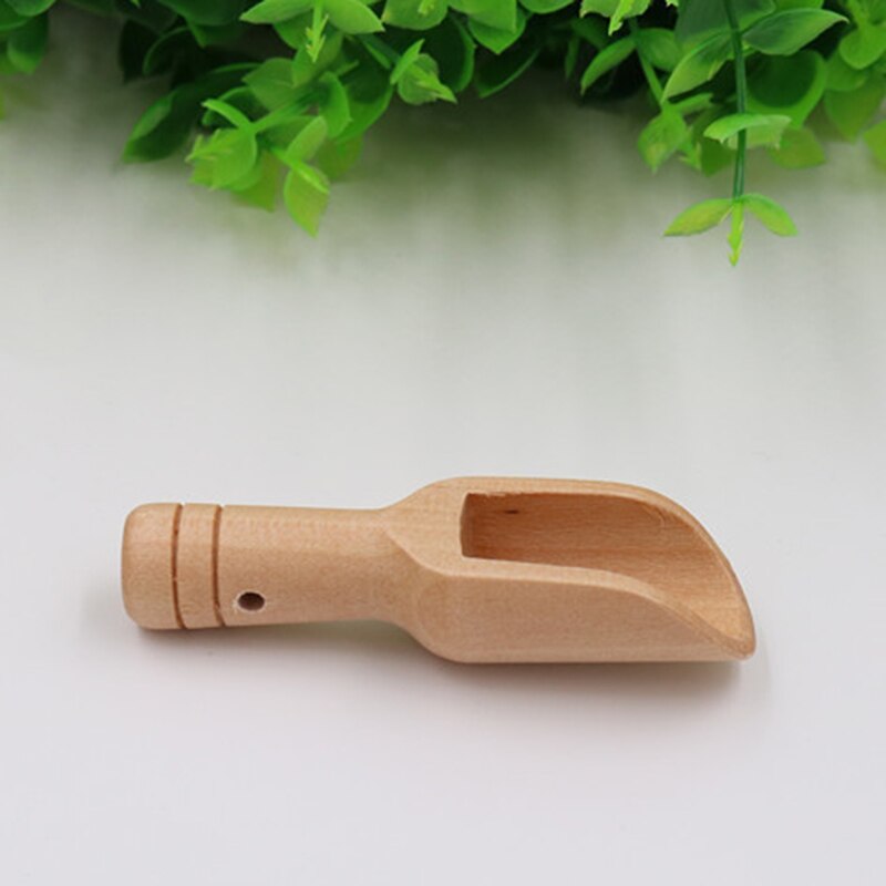 1pcs Small Wooden Salt Spoon Kitchen Sugar Coffee Spoon Wooden Fertilizer Shovel Bathroom Salt Spoon Bathroom Accessories