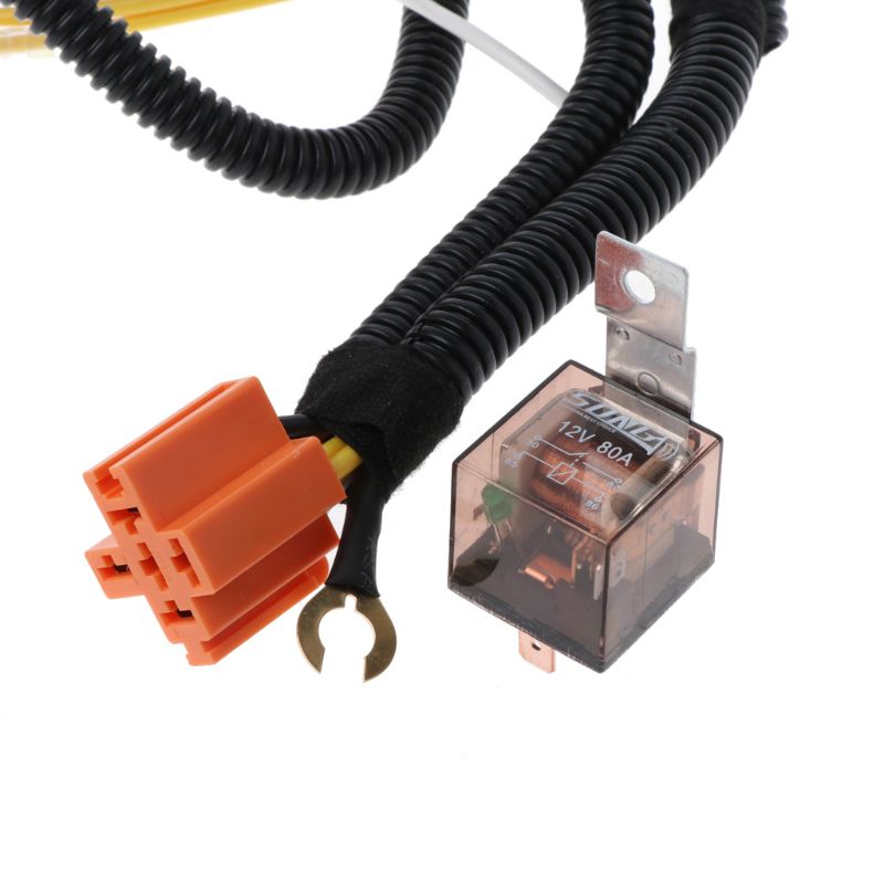 Universal 12V Horn Cable Relay Set Grille Mount Blast Tone Wiring Harness Car W91F