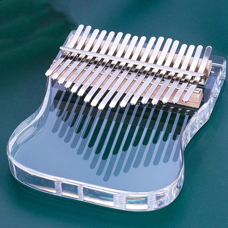 17 Toetsen Kalimba Duim Piano Transparant Acryl Met Draagtas, Muzikale Cadeaus Voor Kinderen Volwassen Beginners