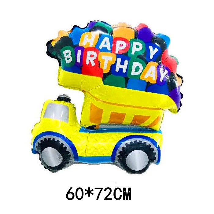 Bricolage dessin animé voiture ballons camion de pompier voiture Train feuille ballon Ambulance Globos enfants fête d'anniversaire décorations enfants balles: Orange