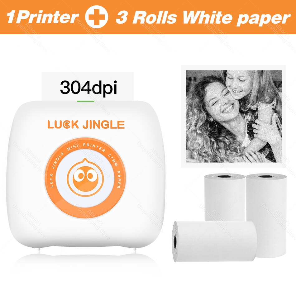 Pocket Photo Printer 304Dpi Draagbare Bluetooth Printers Foto Thermische Draadloze Printer Werk Op Android Ios Telefoon Printer: WH add 3WH Paper