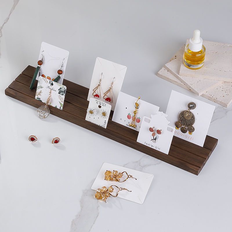 Holz Anzeige Stand Trapez Armbinde Ring Schmuck Gestell Ohrringe Karten Halfter Nagel Stall Anzeige Stand Puppe Regal Veranstalter: Grün