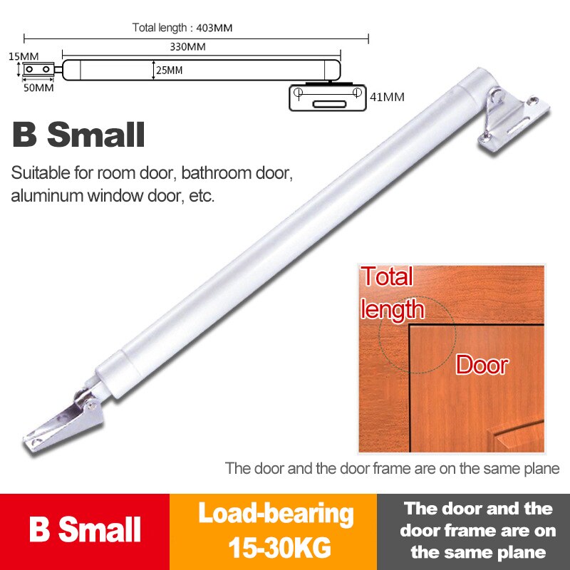 Automatic Door Closer Aluminum Alloy Soft Closure Adjustable Door Closure 90 Degree Positioning Stop Load Up To 60kg