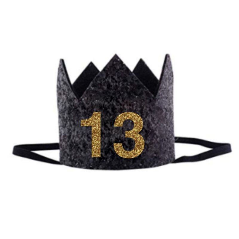 1 Pc freundlicher Neue Jahr Geburtstag Hütte Baby Geburtstag Kappe Mädchen Jungen Prinzessin Krone Erwachsene Stirnband Hairwear: 13