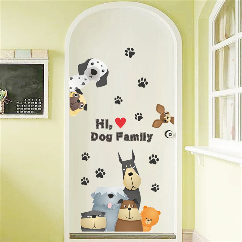 Cartoon Dieren Muurstickers Welkom Kinderen Mural Decals Voor Kinderen Kamers Baby Slaapkamer Garderobe Deur Decoratie: Roze