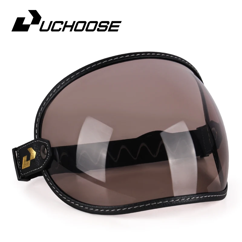 SOMAN – demi-casque de moto, rétro, visage ouvert, Vintage, bouclier à bulles, visière, lentille, lunettes de soleil, accessoires: Clair