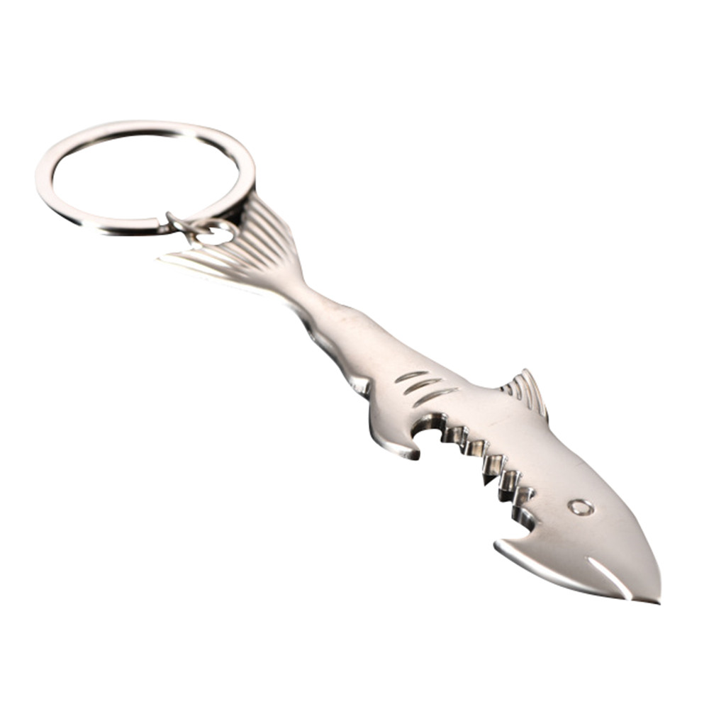 Beer Opener Keychain Ring Unisex Beer Bottle Shark Bottle Opener Easy Open Keychain Keyring Bottle Opener For Beer