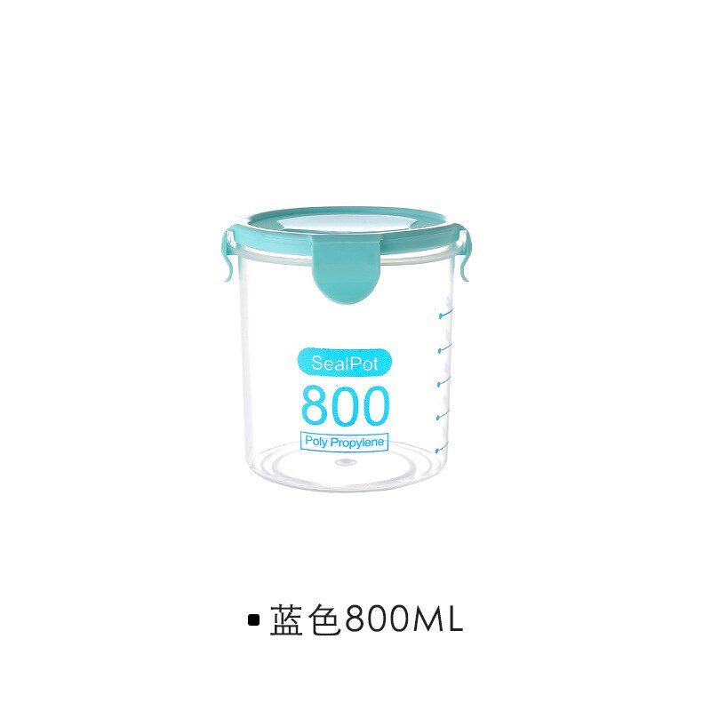 Food Storage Box Plastic Kitchen Food Cereal Grain Bean Rice Storage Box Container Bottle Case Kitchen Organize Tools: 05   800ml