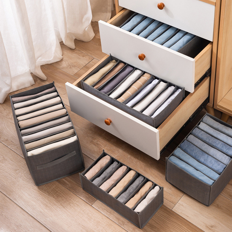 Aufbewahrungsbox für Jeans und Hosen, Kleiderschrank, Kleidung, Organizer, Schrank, Schublade, Trenner, Unterwäsche, Socken, T-Shirt, Aufbewahrungsorganisatoren