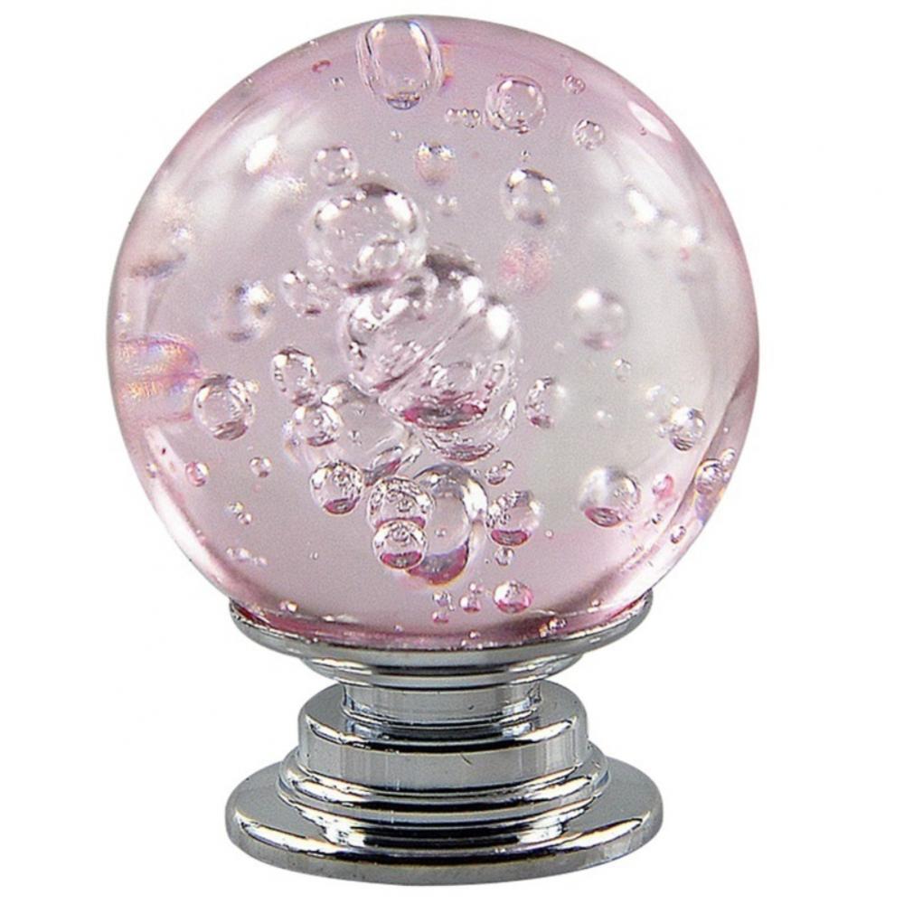 Bouton rond en boule de cristal pour armoire et meubles, poignée de fusion, panneau Chi, nervure de porte: Rose
