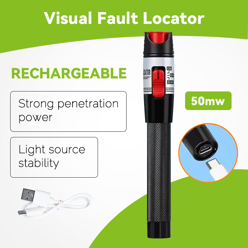 Tester de cabluri cu fibră optică vfl reîncărcabil comptyco 15 30 50mw( (opțional) localizator vizual de defecțiuni pentru baterii litiu reîncărcabil