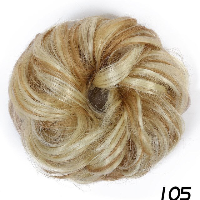 Manwei rodet chignons rodet bolle hestehaler modstand scrunchie wrap hår reb gummibånd hår extensions til kvinder sort brun: 4/27hl