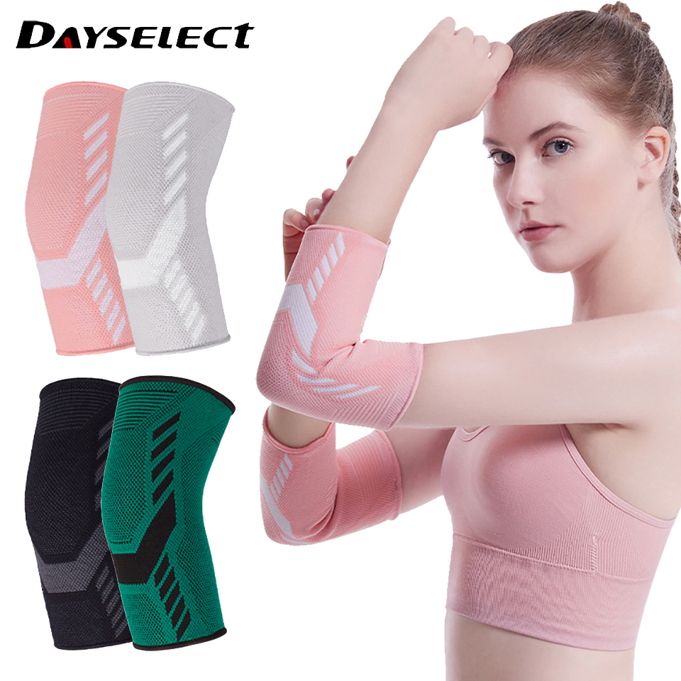 1 stks Elleboog Ondersteuning Elastische Gym Sport Elleboog Beschermende Pad Absorberen Zweet Sport Basketbal Volleybal Tennis Arm Mouw Elleboog Brace