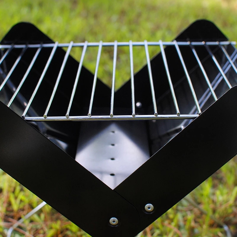 Bbq Grill Portable Foldable Barbecue Grill Charcoal Grill Outdoor Small Non-Stick Barbecue Wire X-Shaped Barbecue