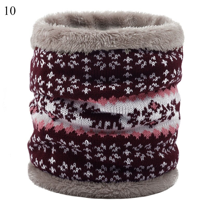 stricken Nacken Schal Frauen Männer Dicke Wärmer Vlies Innen Winter Snood Schal Wolle Elastische Kragen Ring Schals Weihnachten