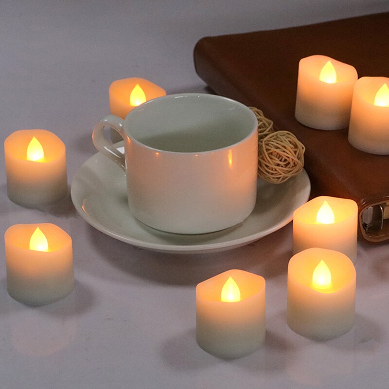 12PCS Flameless LED Tea Lights Battery Operated with Remote Control Realistic Flickering Electric Candles