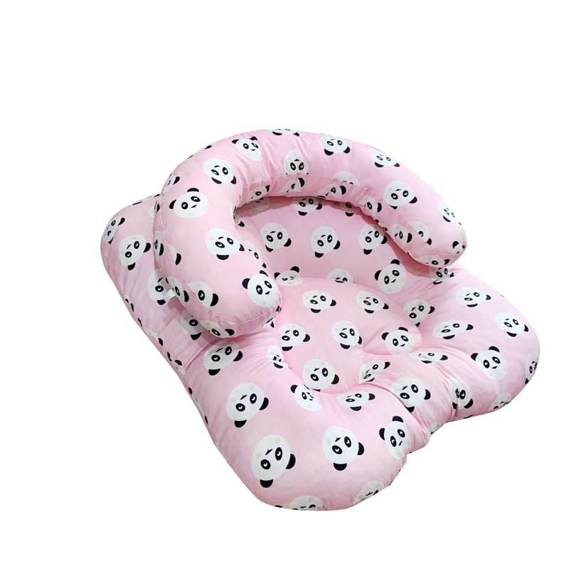 2 Stks/set Baby Verpleging Kussens Moederschap Baby U-Vormige Borstvoeding Kussen Zuigeling Cuddle Katoen Voeden Taille Ondersteuning Kussen: Panda pink