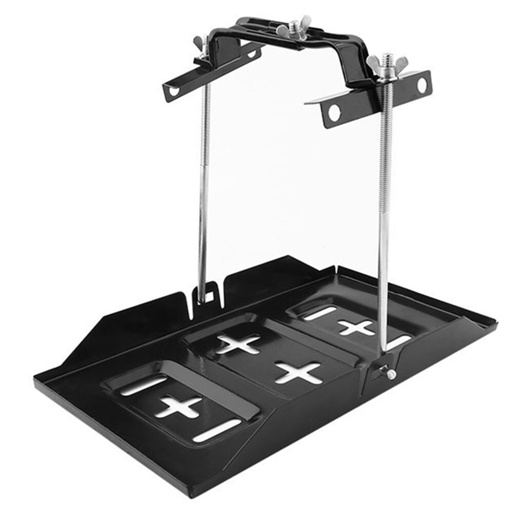 Soporte de estante de barco, ranuras metálicas empotradas, duradero, estable, para coche, marino, Universal, bandeja de batería, accesorios de coche, abrazadera de sujeción negra