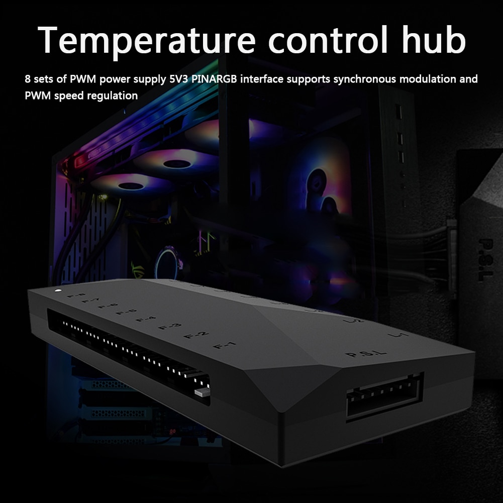 5V 3 Pin Argb Splitter Hub Pwm Fan Controller Sata Aangedreven Pwm Argb Signaal Input Kabel Hub