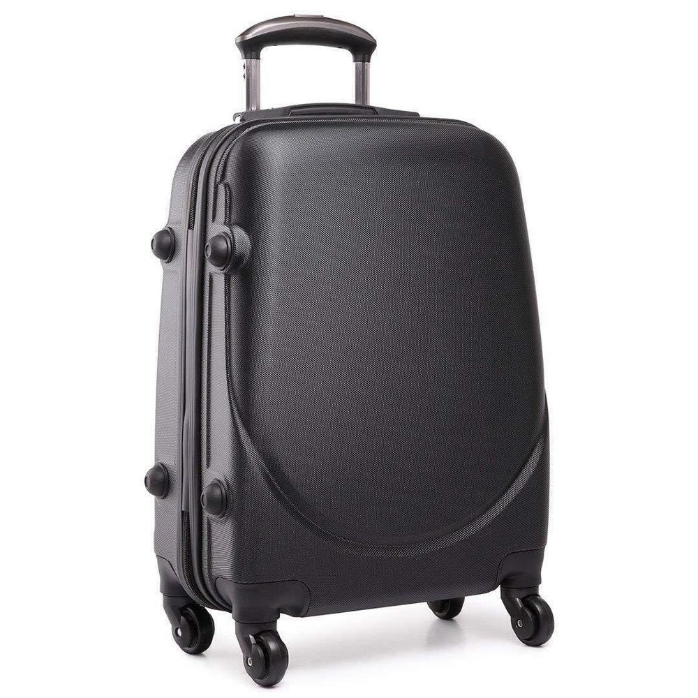 carrello rigido bagaglio a mano valigia per voli 4 ruote 55x34x24 cm Nero