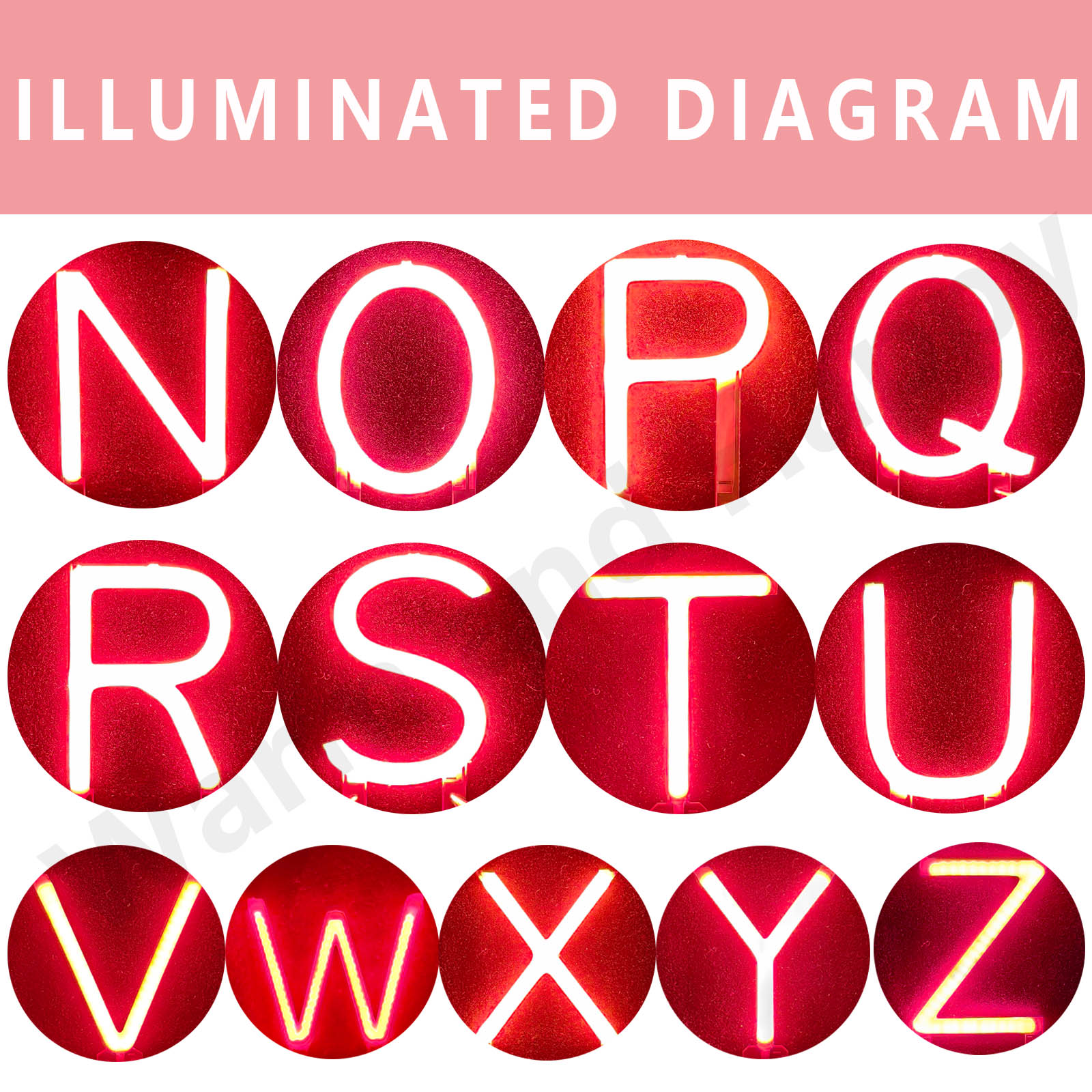 N-Z Letter Licht Decoratie Rood Licht 0.45W Led Lichtgevende Gloeidraad DC2.8-3.0V Nachtlicht Bruiloftsfeest Outdoor Decoratie Gebruik