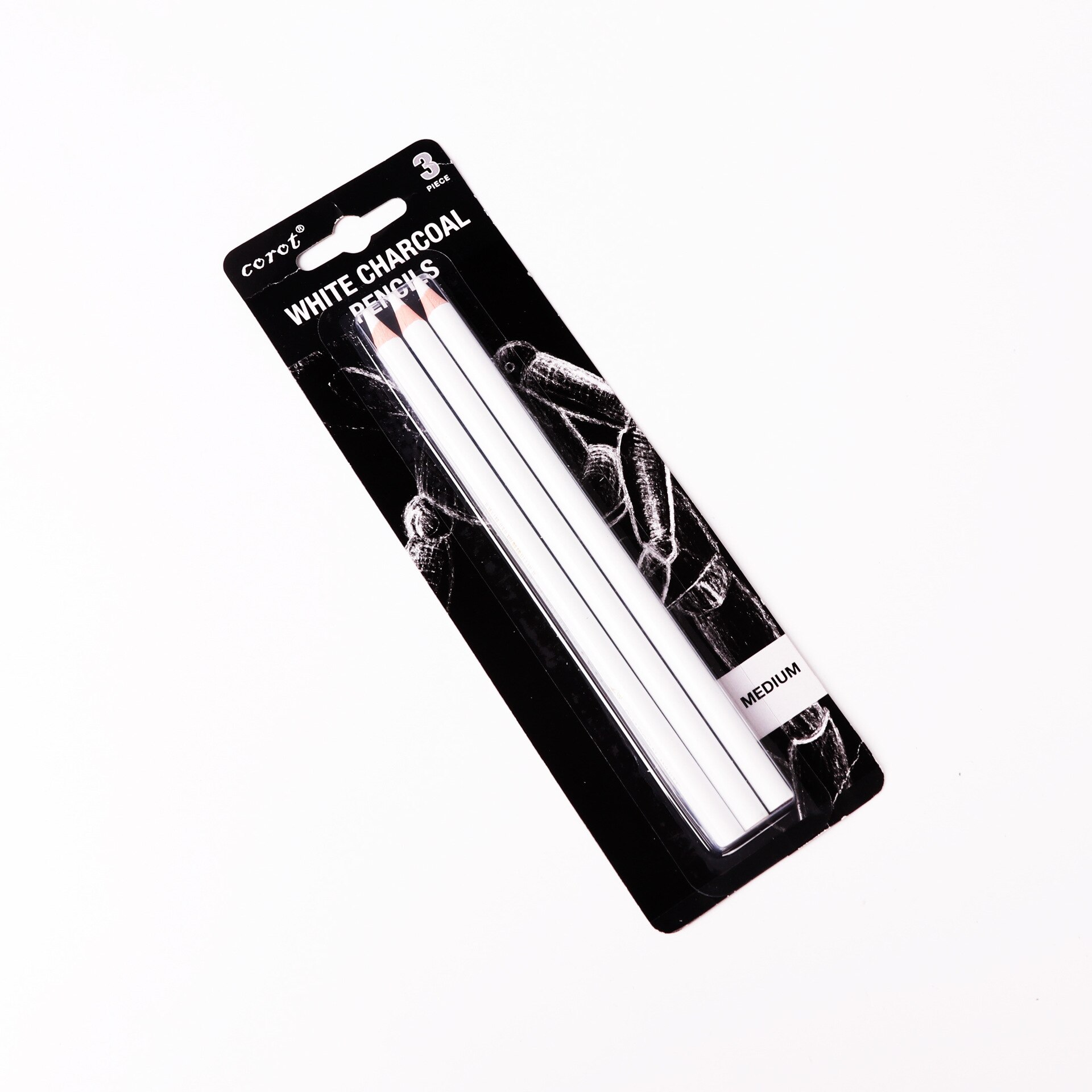 3Pcs White Sketch Charcoal Pencil Standard Pencil Drawing Pencils Set for Painter Painting Art Supplies
