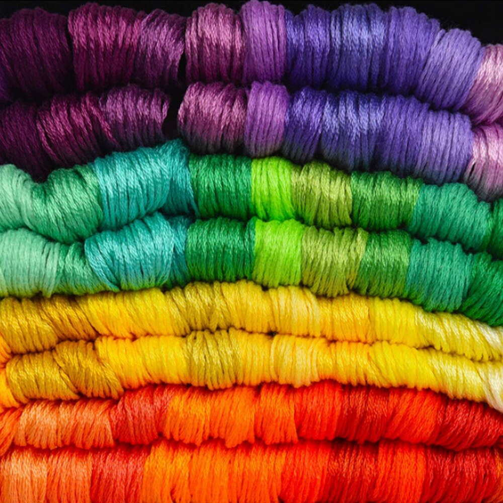 150/100pcs Random Color embroidery DIY Silk Line Branch Threads Similar Thread Floss Skein Cross Stitch Thread