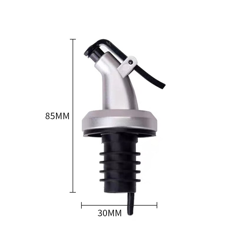 3Pcs Olie Fles Stopper Lock Plug Seal Lekvrije Food Grade Rubber Nozzle Spuit Liquor Dispenser Wijn Schenker keuken Bar Tool: 1 pcs paint silver