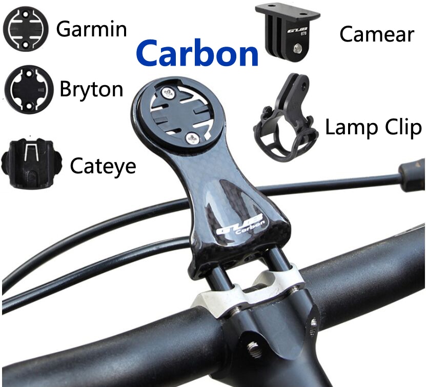 Carbon mount garmin edge 200 520 820 cateye cykel computer holder bryton rider 310 410 530 cykel cykel lys lampe klip kamera