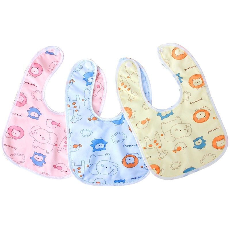 4Pcs Random Color Baby Bibs Bandana Waterproof Cotton Burp Saliva Towel Boys Girls Accessories